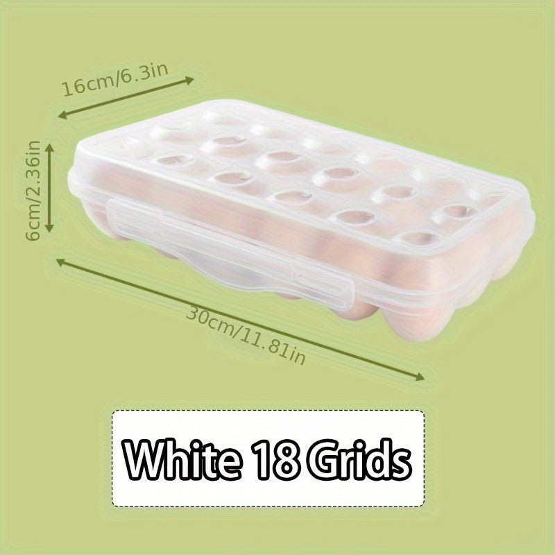 Shaffof plastik to'plangan tuxum saqlash idishi qopqoq bilan, 12/18 tuxum saqlash imkoniyatiga ega. Zarba o'chiruvchi va muzlatgichda saqlashga mos, bu joyni tejovchi oshxona tashkilotchisi tuxumlaringizni yangi va tartibli saqlash uchun mukammaldir.