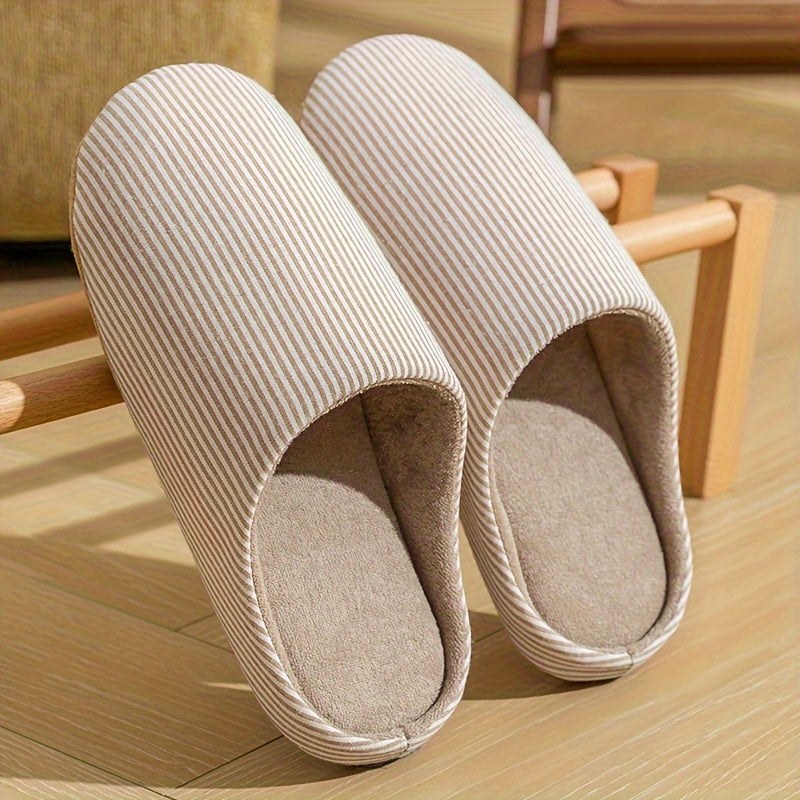 Unisex Breathable Fabric Home Slippers Non-Slip Odor-Resistant Indoor Shoes