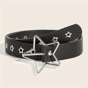 Women's Black PU Belt with Rivet Studs for Y2K Jeans