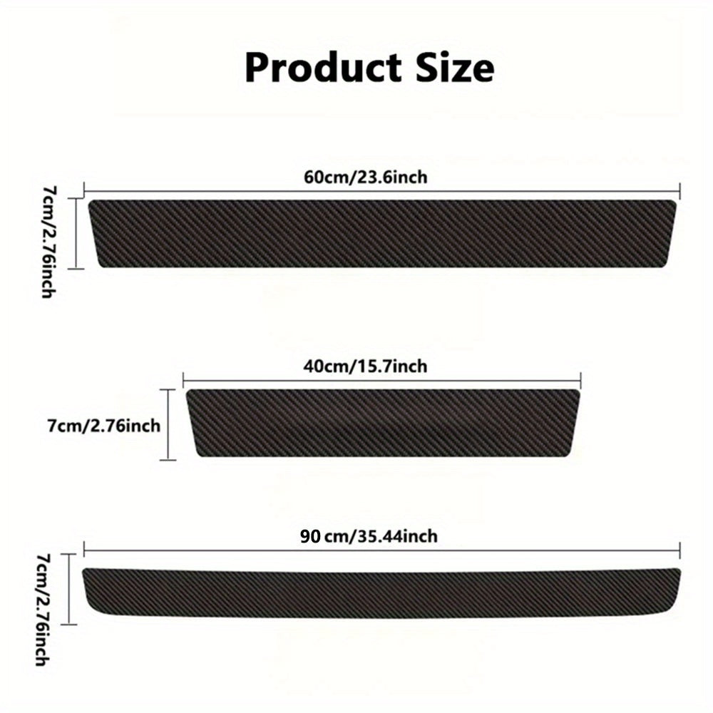 Car Door Sill Protective Stickers Carbon Fiber Scratch-Resistant Bumper Strips