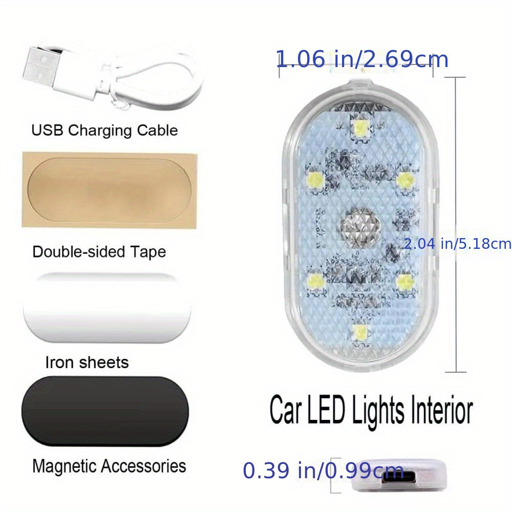 2 Pack USB-Ceiling LED Neon Accent Lights Touch Activated for Car Interior