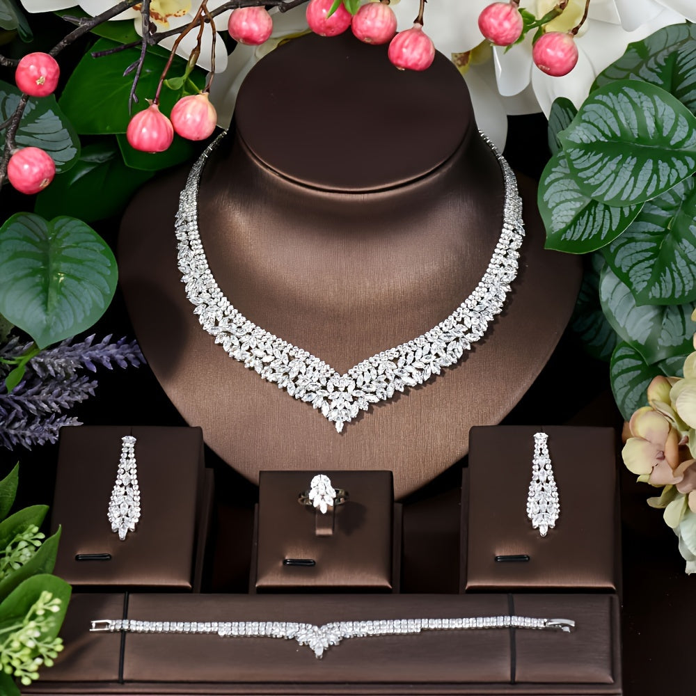 Set of 4 Elegant Luxury Jewelry Sets for Middle Eastern Bridal Wear