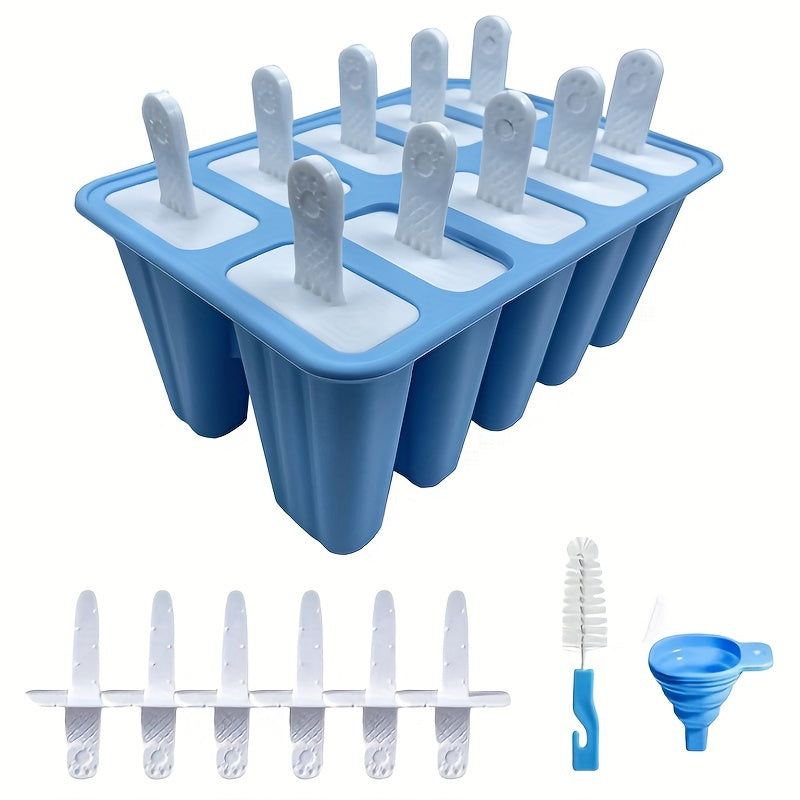 Silicone Popsicle Maker Set 6 Cavity Reusable Ice Pop Molds with Sticks