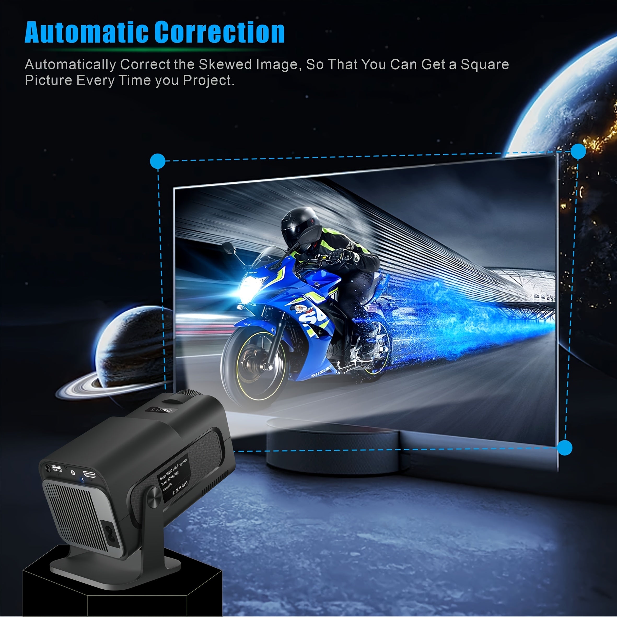 Mini Portable 720P Home Cinema Projector with Dual WiFi Bluetooth Android