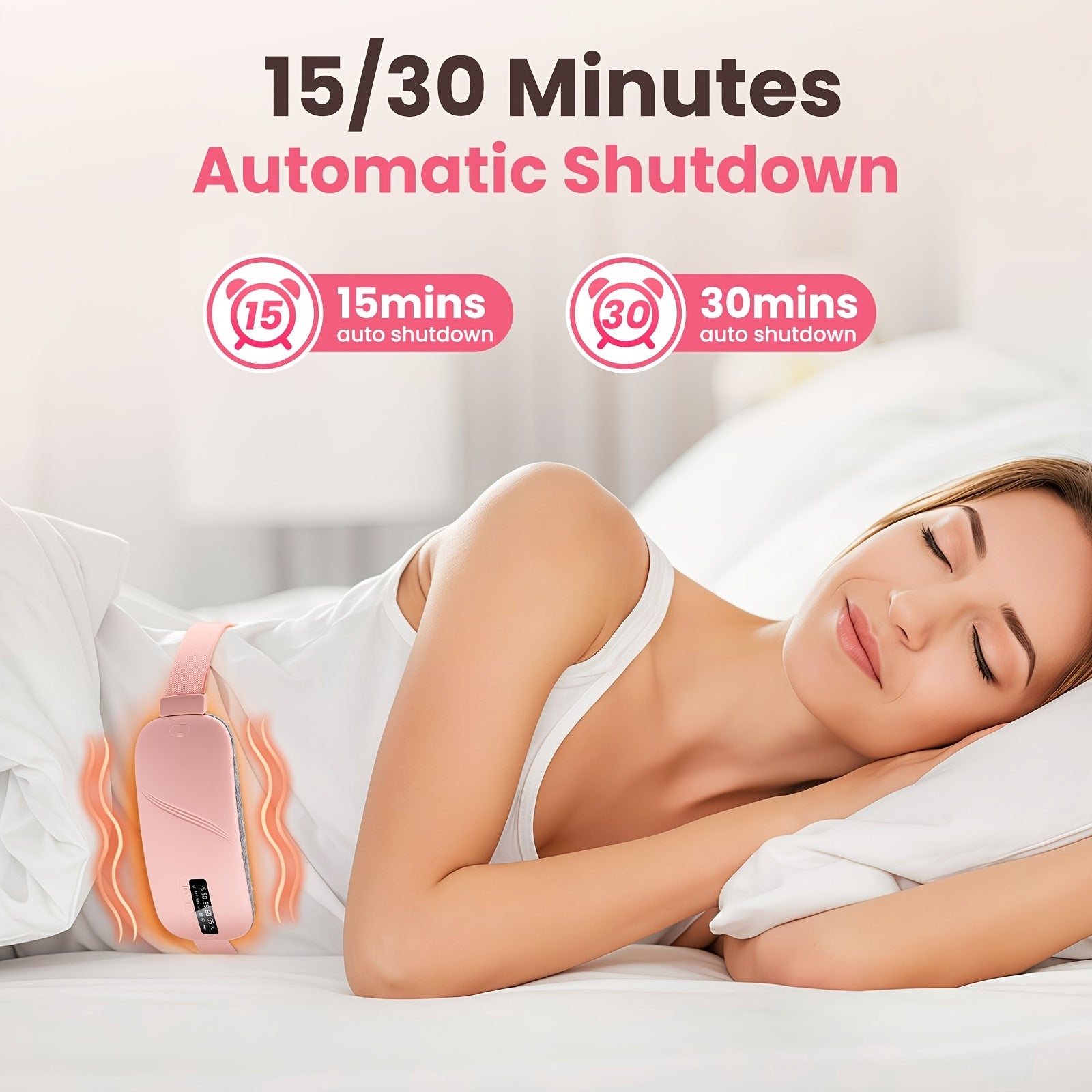 Перезаряжаемый USB нагревающий пояс для женщин с 3 настройками температуры, 4 режимами массажа и быстрым нагревом живота, идеальный подарок.