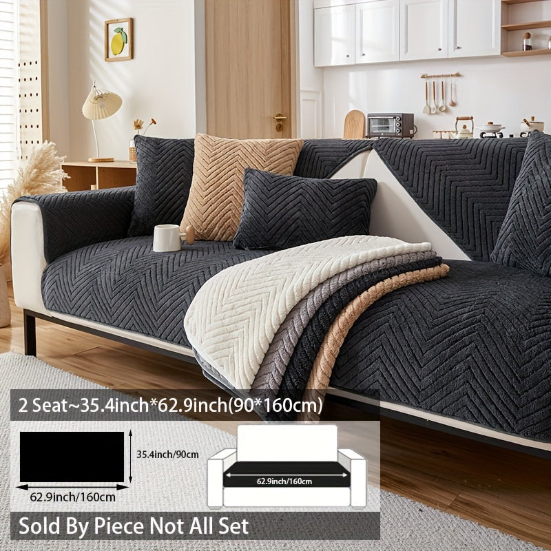 Zamonaviy plush divan qopqog'i, sirpanishga qarshi, itlarga mos, dog'larga chidamli polyester