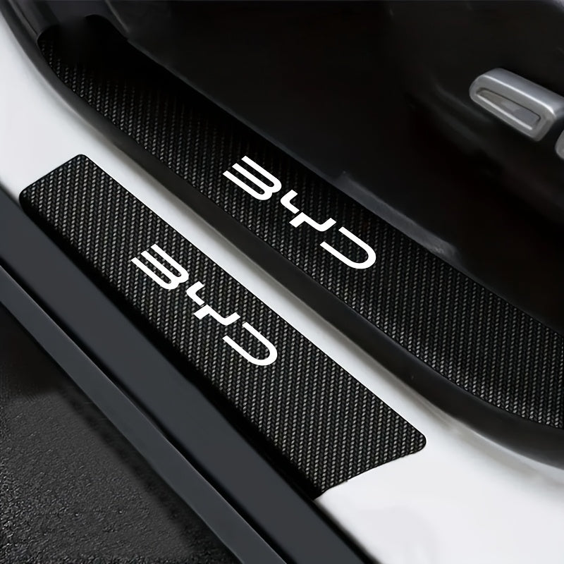 Car Floor Mats Carbon Fiber Non-Slip Scratch-Resistant Black White 10.16cm