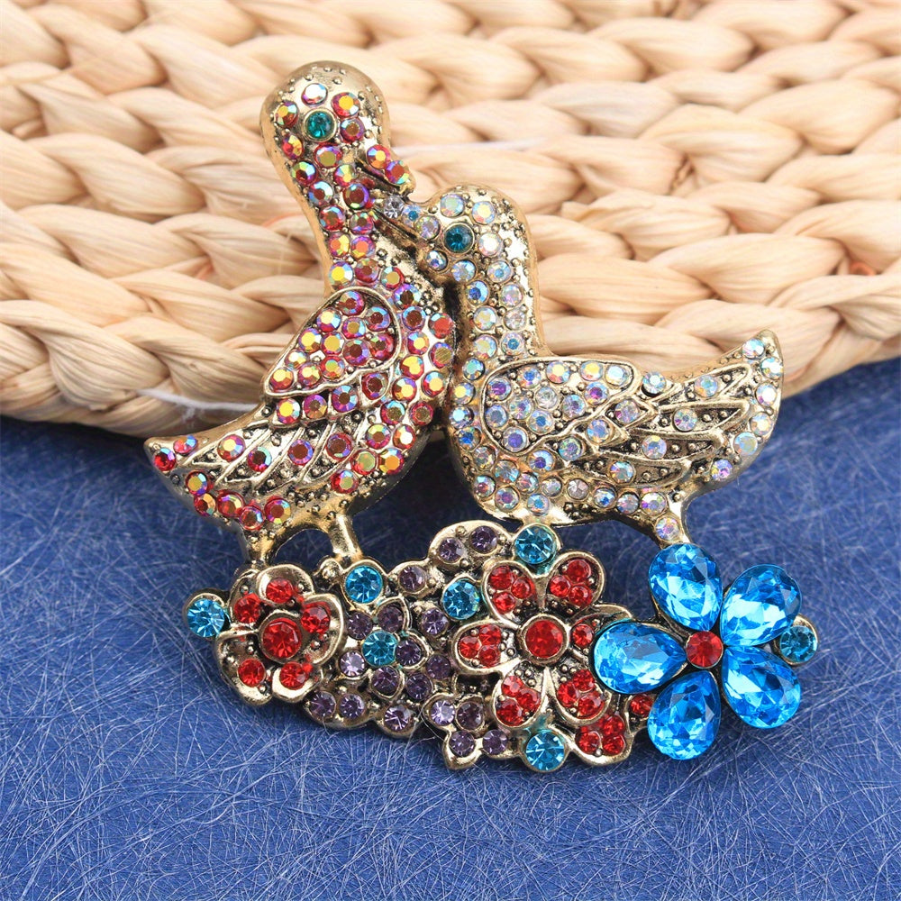 Seabird Rhinestone Brooch Fashionable Jewelry for Outfits Purses and Headwear
