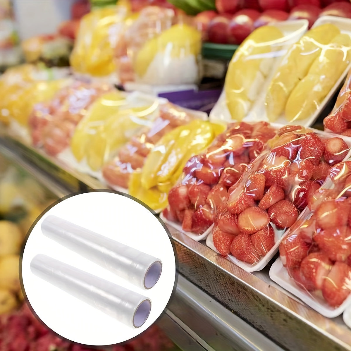 Wheat Straw Cling Film 30x30m Roll Food Grade Wrap for Kitchen and Freshness