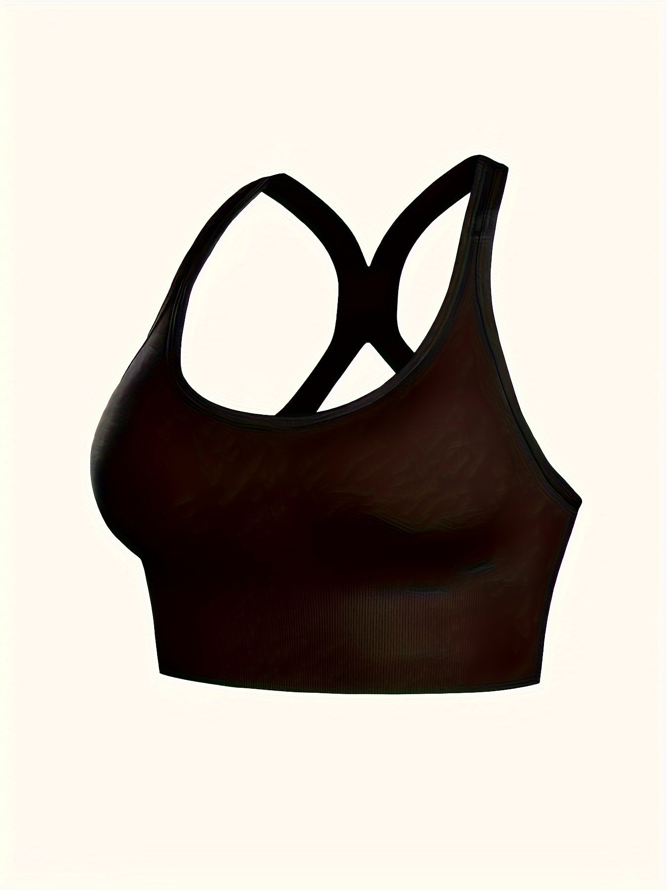 Women's Nylon Spandex Sports Bra with Removable Padding and Cross Back Support