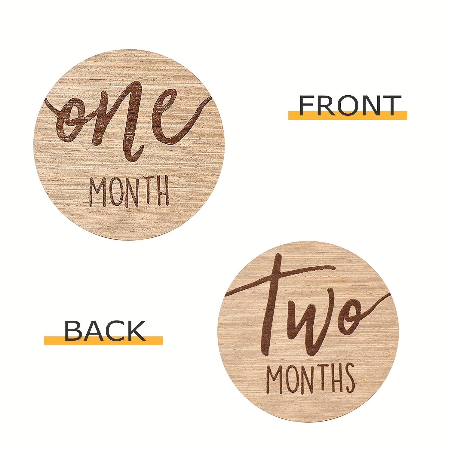 Set of 6 Monthly Milestone Cards for Baby Growth Tracking Double-Sided Photo Props