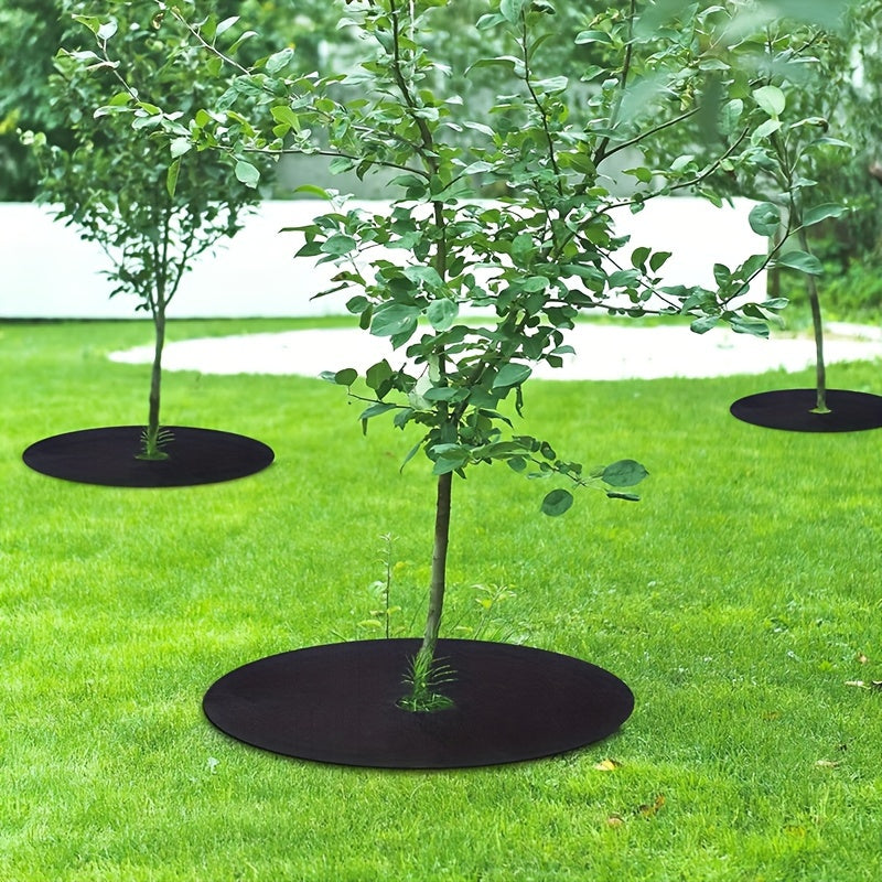8pcs Black Non-Woven Tree Cover Rings Thick Weed Barrier for Gardening