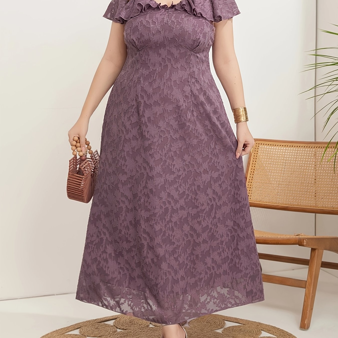 Plus Size Women's Elegant Middle East Style Casual Dress Black Large