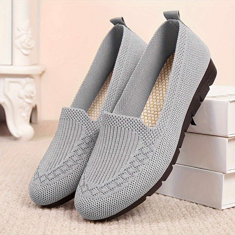Women's Knitted Slip-On Shoes Breathable Mesh Walking Footwear