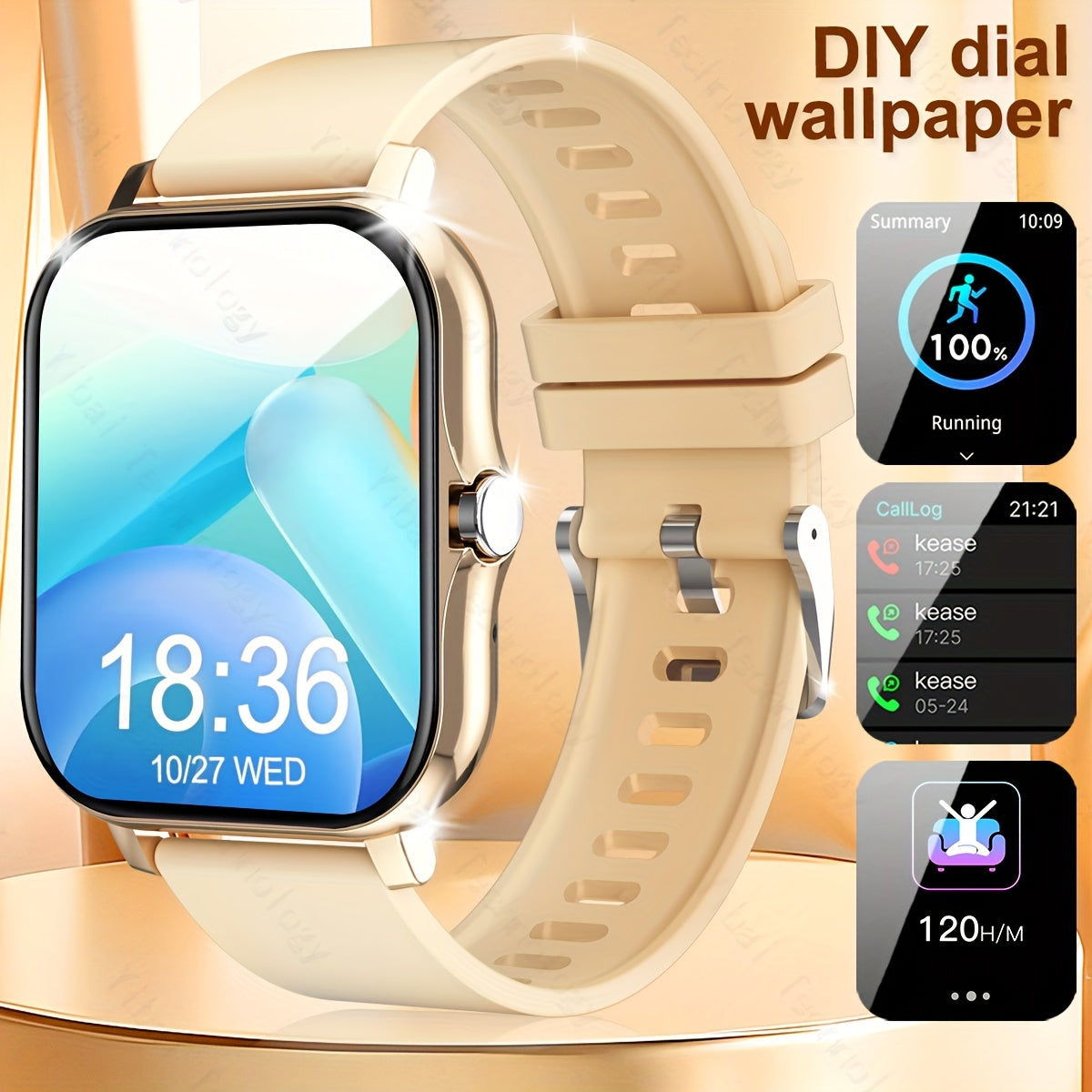 Smart Watch Men Women 1.83-Inch HD Screen Voice Assistant Fitness Tracker