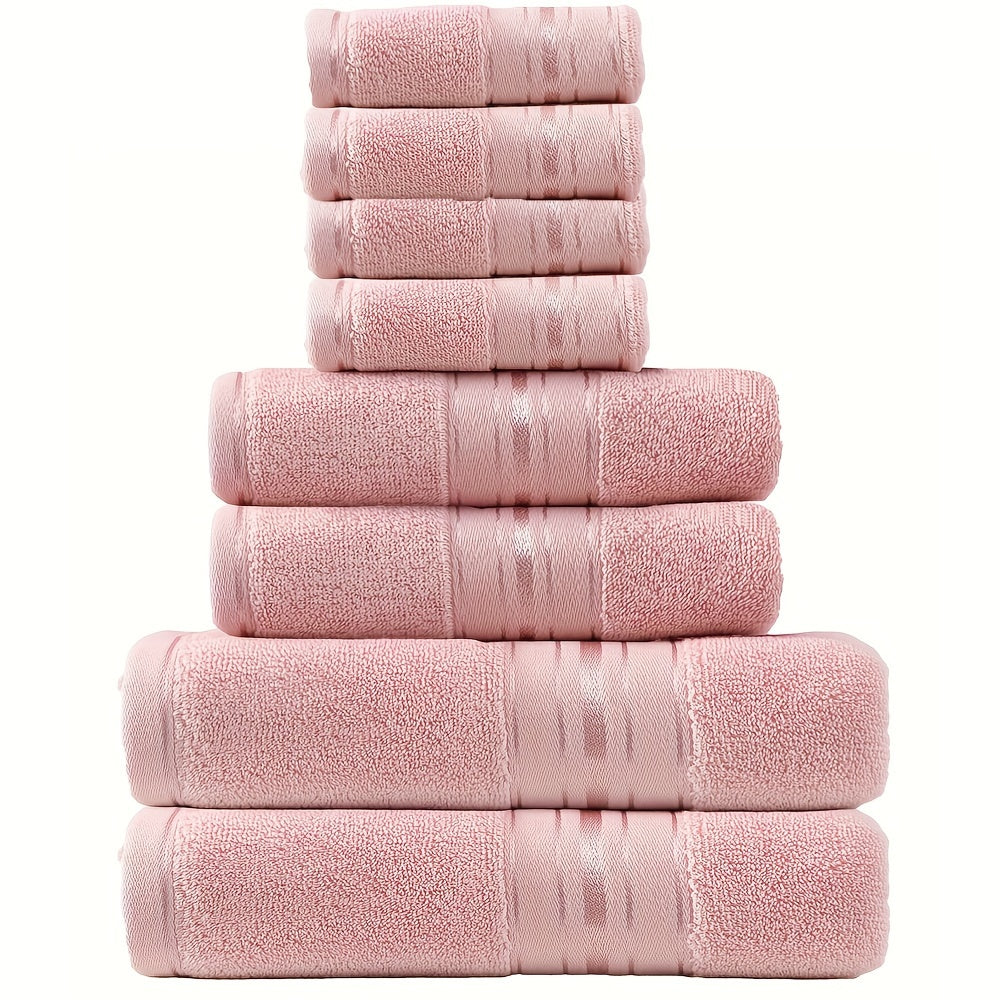 Luxury Cotton Towel Set 8-Piece Hotel Spa Bath Hand Washcloths