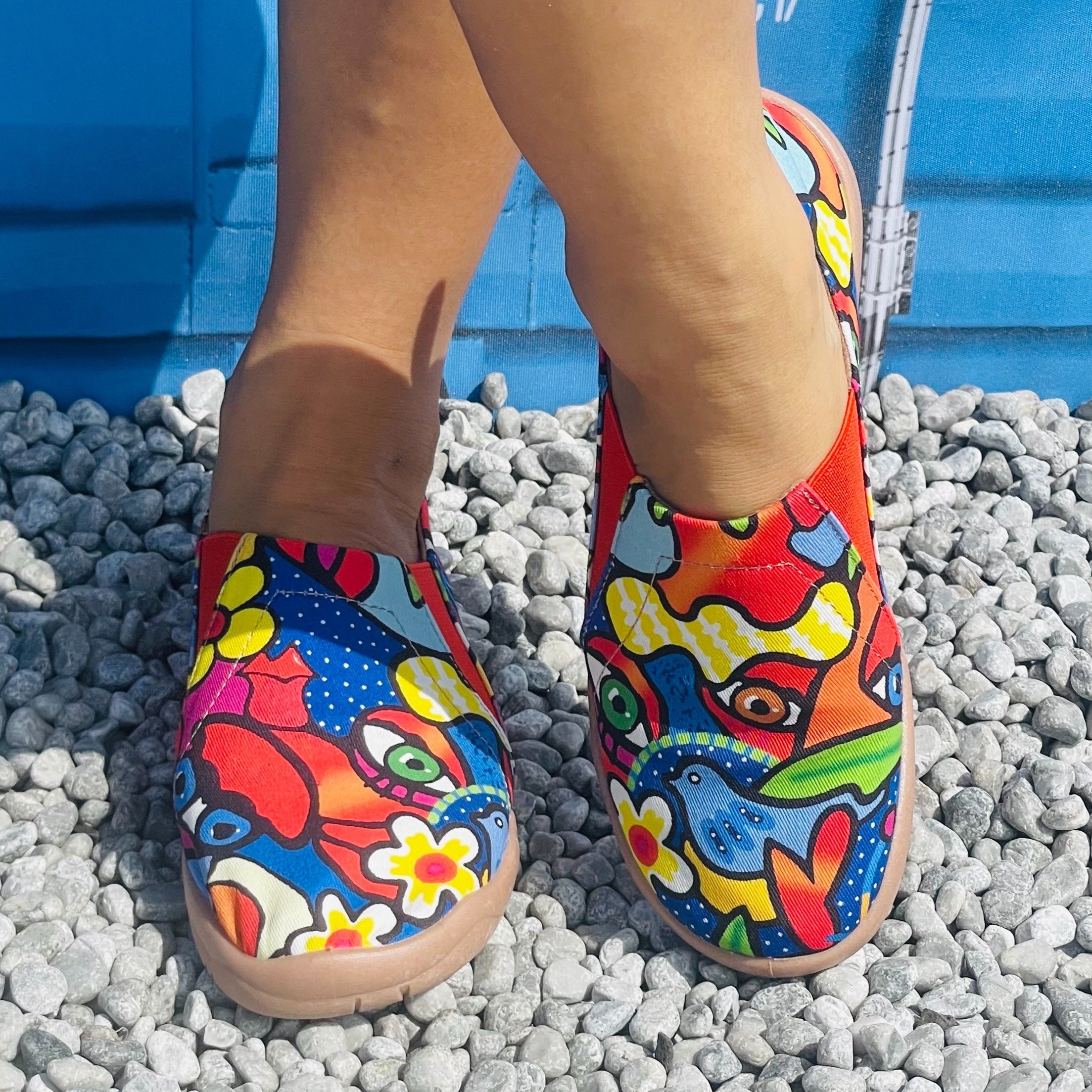 Ayollar uchun gullik slip-on mokasinalar mato qulay dumaloq barmoqli poyabzal
