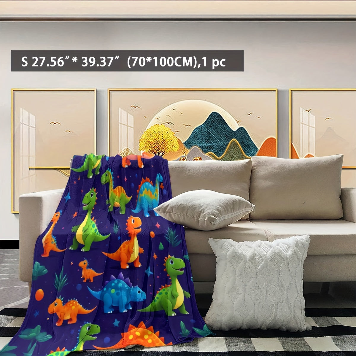Dinosaur Fleece Blanket Cozy All-Season Warmth for Kids and Adults