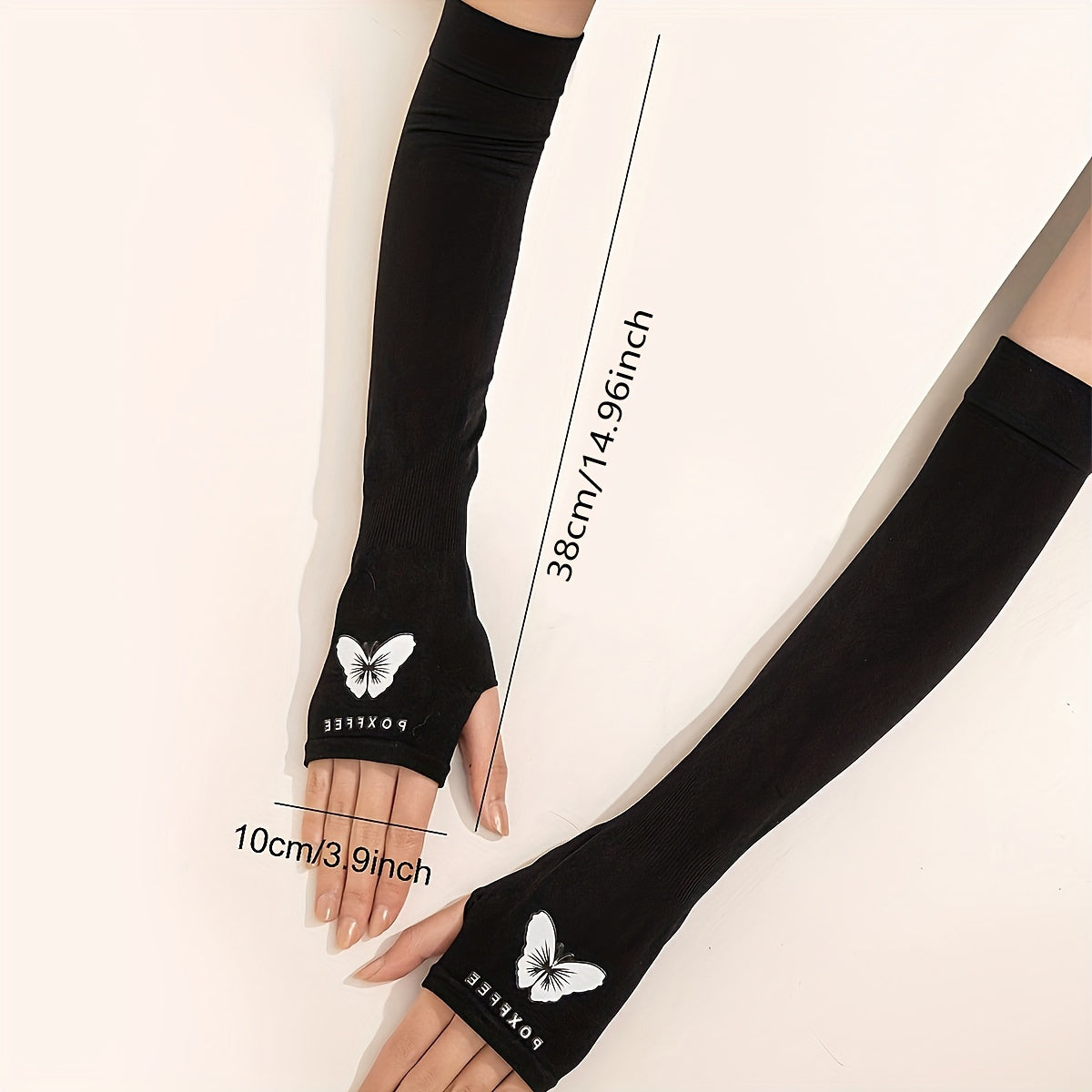 Women's Sun-Proof Butterfly Print Arm Sleeves Polyester Elastic UV Protection Summer Outdoor