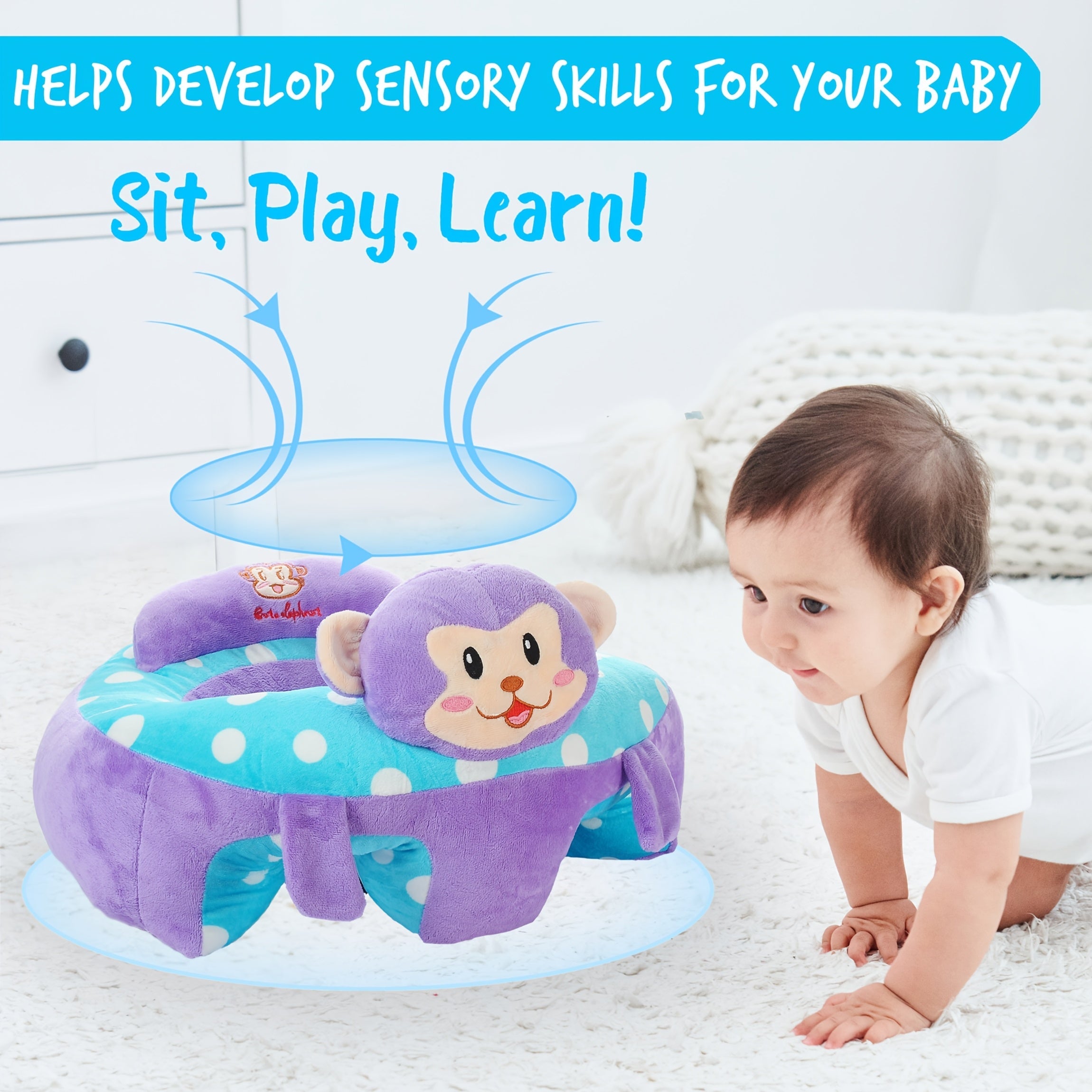 Детский полуватный диванчик, детское сиденье для пола, поддержка для сидения детей, портативная мягкая подушка для детей, чтобы сидеть и учиться.