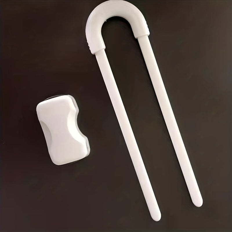 4-Pack Adjustable U-Latch Safety Locks for Cabinets and Drawers