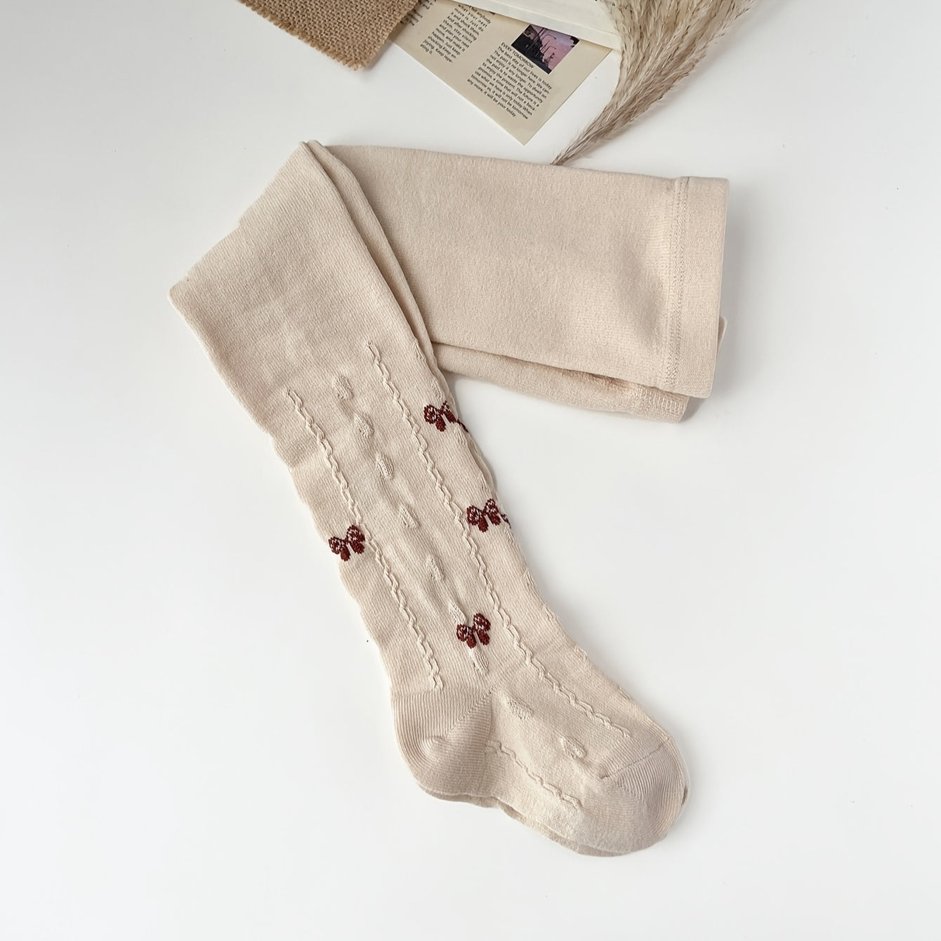 Girls' 3-Pack Bow-Knot Pattern Tights Polyester Knit All-Season