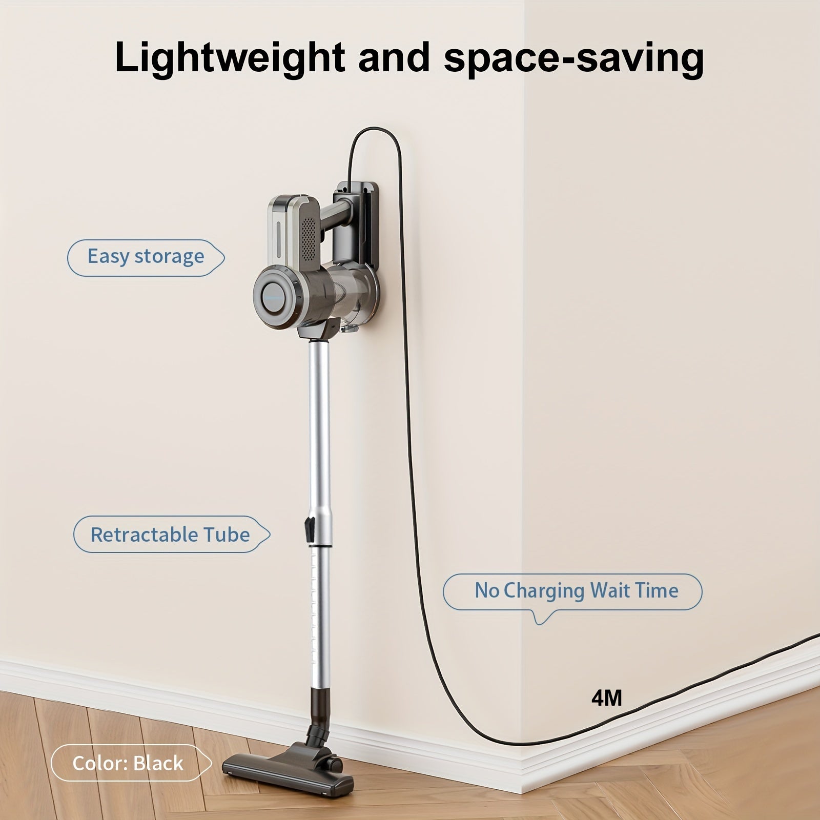 Corded Upright Vacuum Cleaner with 600W Power and 18KPa Suction