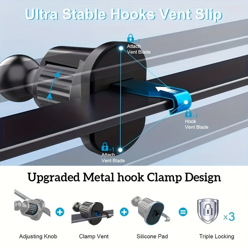 Universal Magnetic Car Phone Holder Air Vent Mount 360° Rotatable Clip