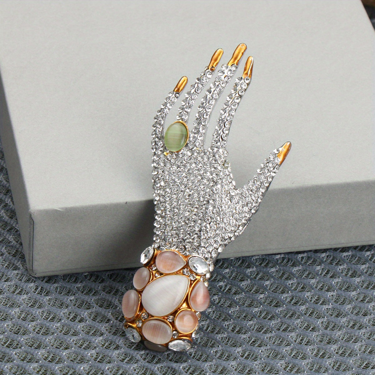 Vintage Rhinestone Brooch Pin with Elegant Design for Women