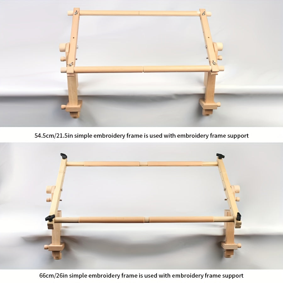 Portable Beech Wood Embroidery Stand for Cross Stitch Sewing with Detachable Clip