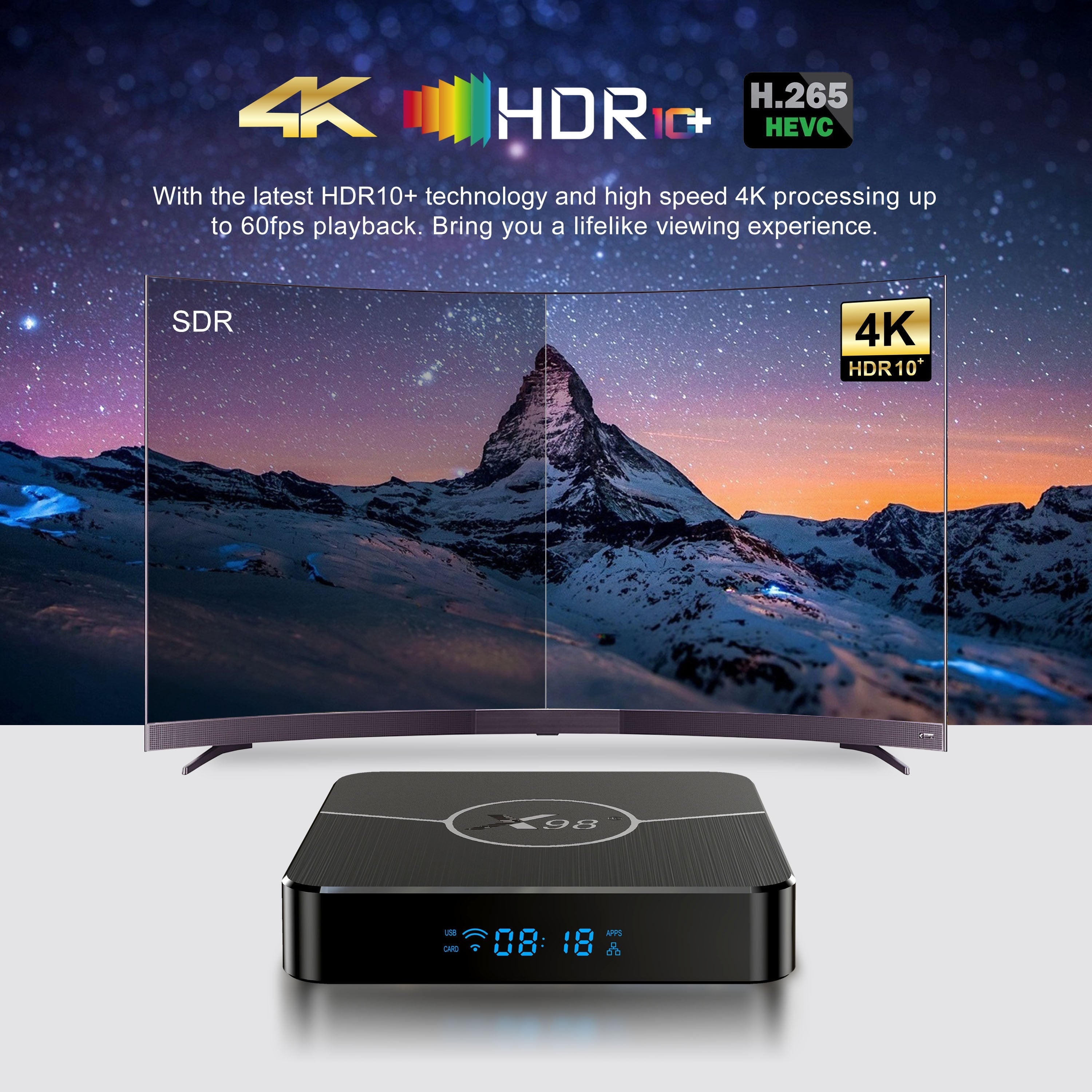 Smart TV Box Android 11 4K Support H.265 AV1 Dual WiFi Media Player
