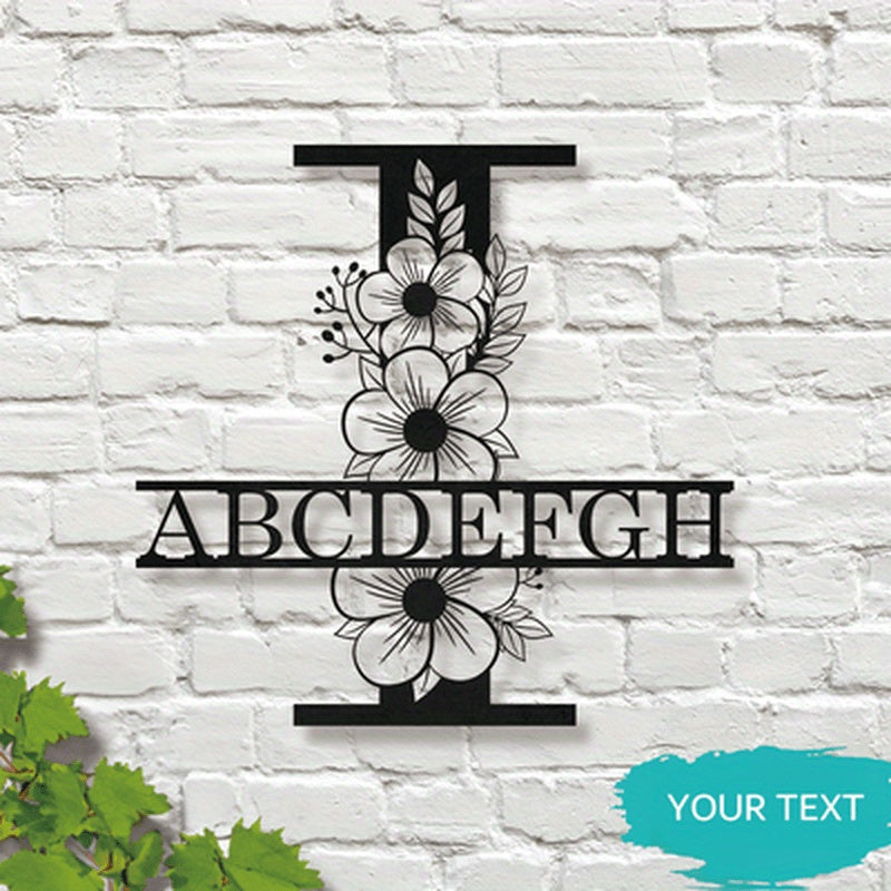 Personalized Floral Name Sign Wall Art for Home Decor and Weddings