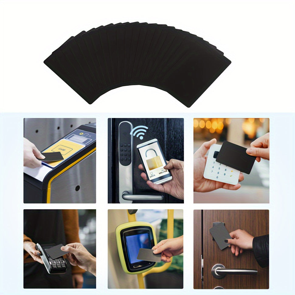 Черные PVC NFC-карты с чипом NTAG215 объемом 504 байта, программируемые для смартфонов