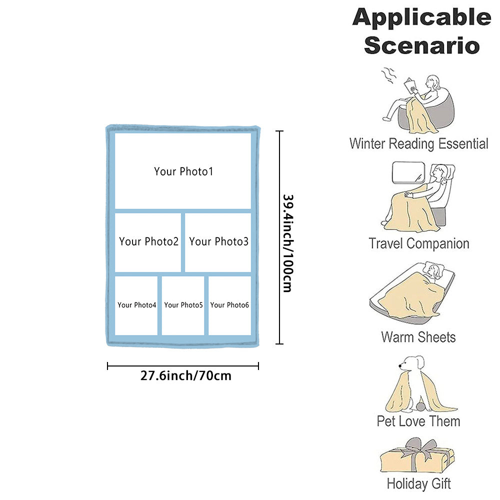 Custom Photo Blanket Soft Flannel Throw Personalized Gift for Home and Travel