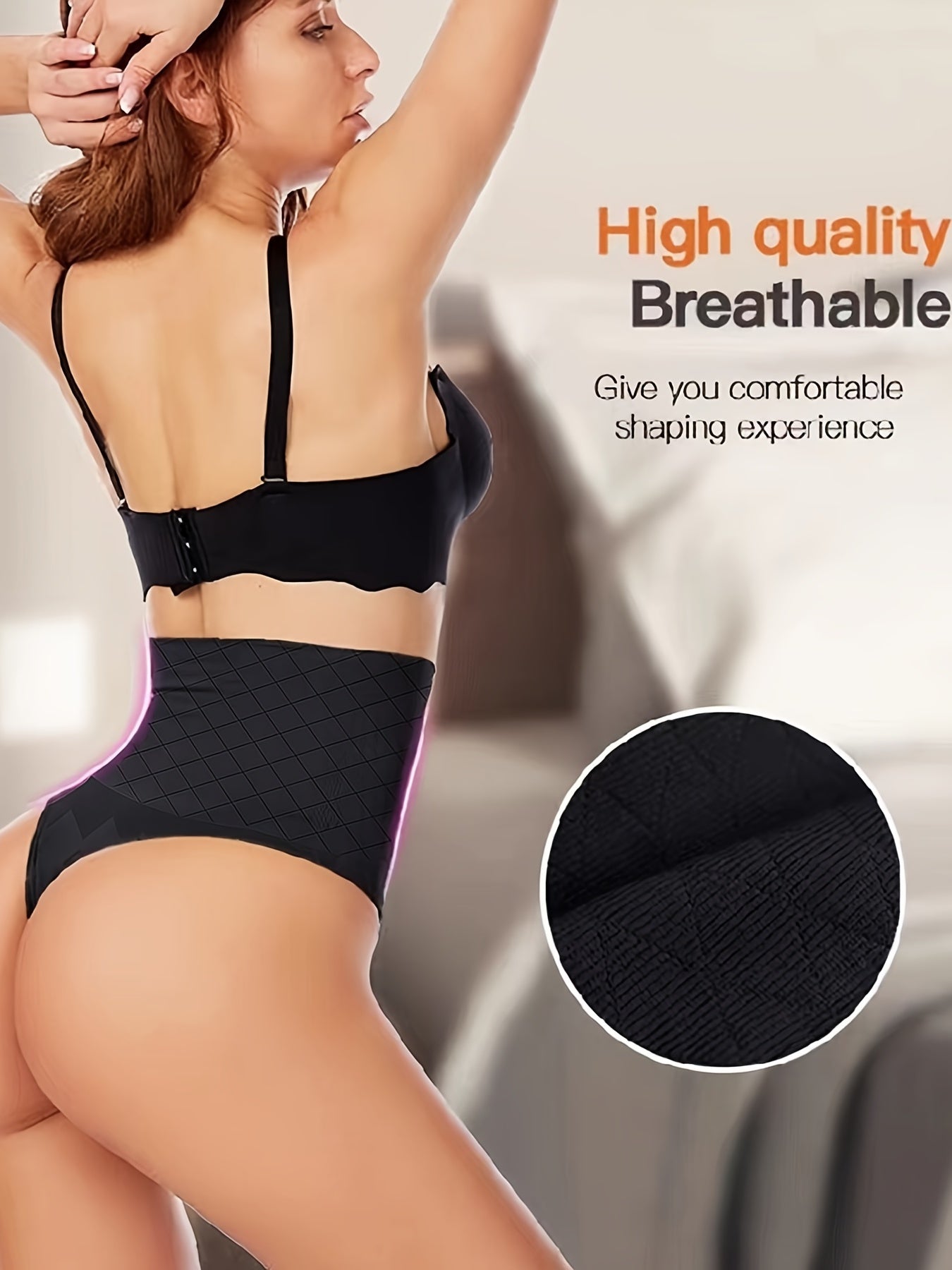 Women's Adjustable Control Panties Body Shaping Shorts Solid Rib-Knit Spandex