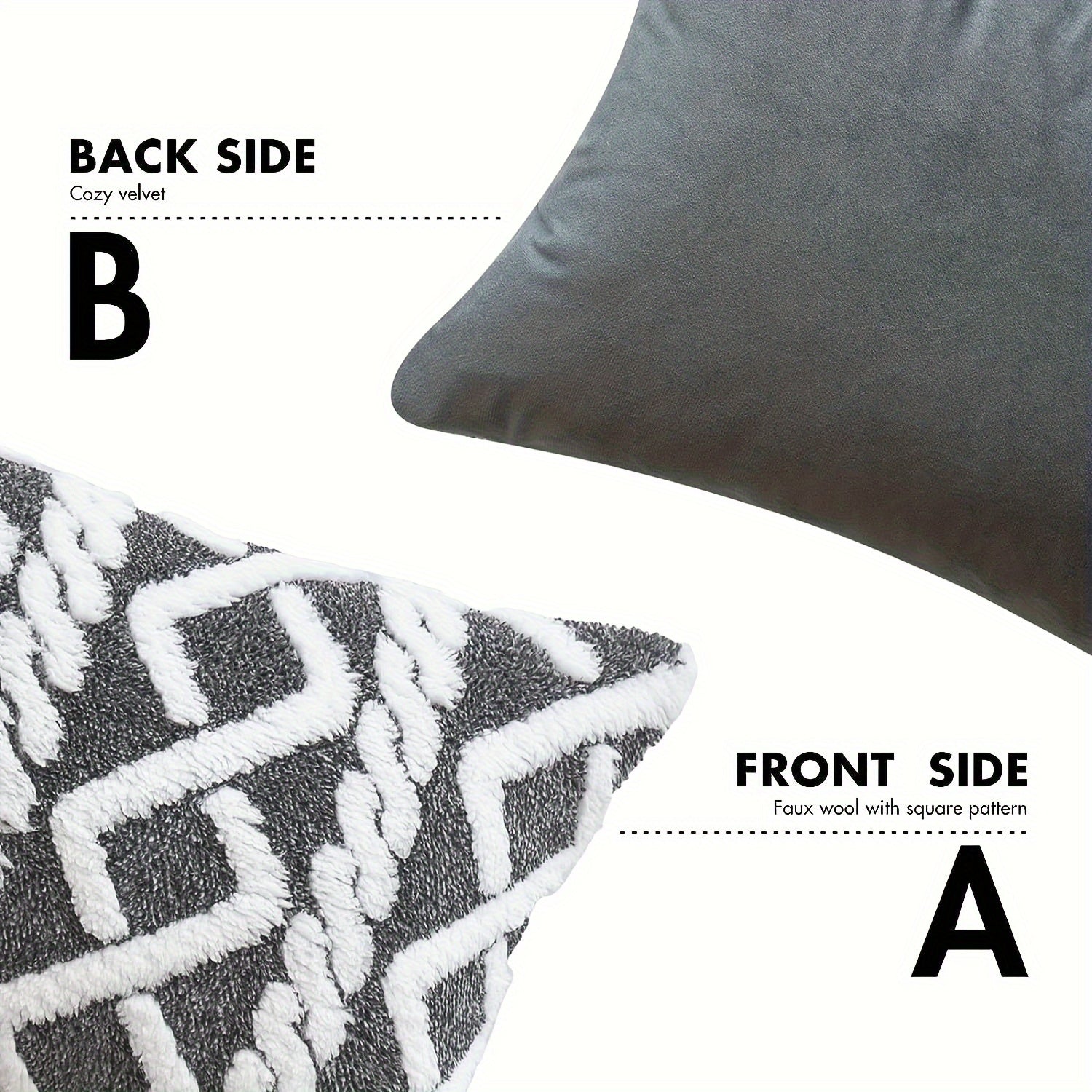 Blue and White Herringbone Throw Pillow Cover with Zipper Closure, Machine Washable Polyester