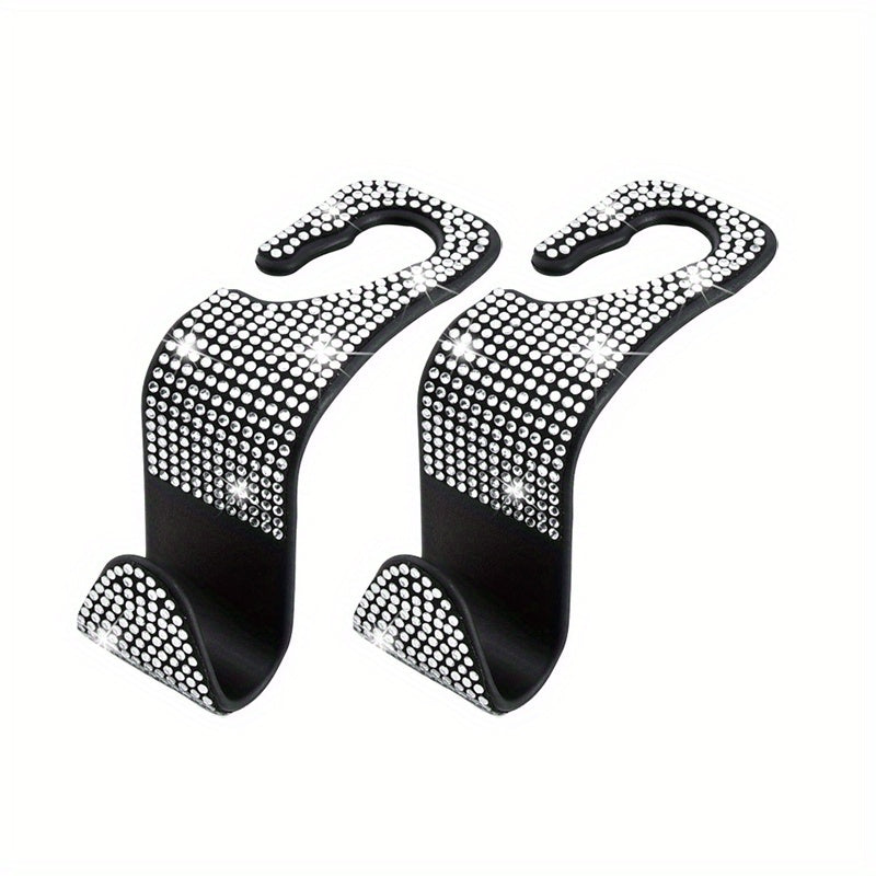 Ayollar uchun avtomobil o'rindig'i orqa tutqichli rhinestone bezatilgan saqlash tashkilotchisi, bardoshli ABS