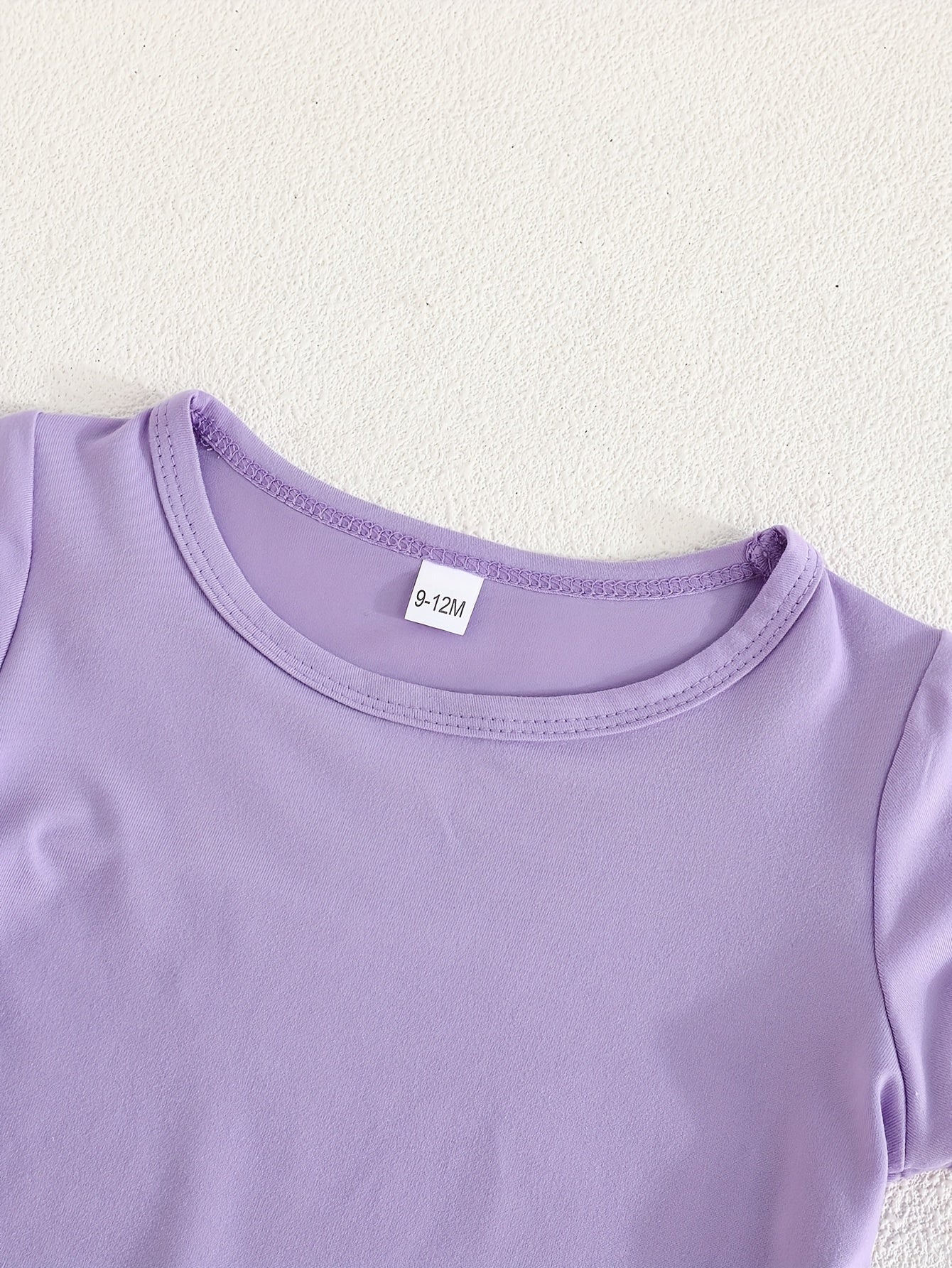 Girls' Summer Butterfly Print Romper and T-Shirt Set Lightweight Polyester Short Sleeve Casual Wear for Girls 0-3 Years