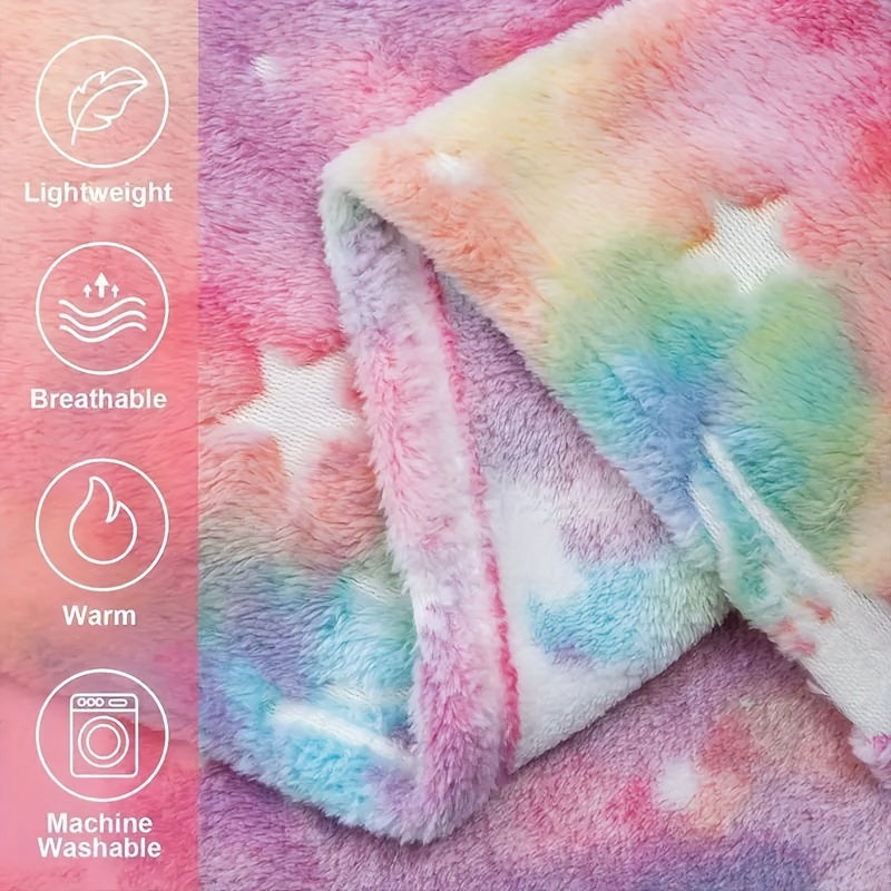 Glow-in-the-Dark Flannel Blanket Soft Warm Lightweight for All Seasons