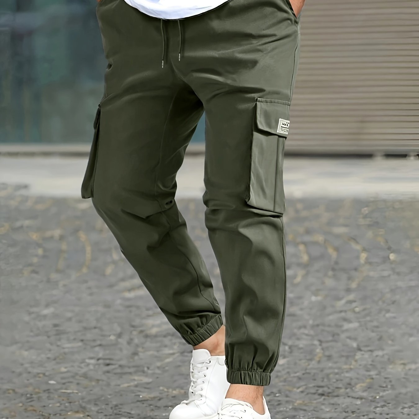 Men's Camouflage Cargo Pants with Flap Pockets Loose Fit Cotton Streetwear Outdoor