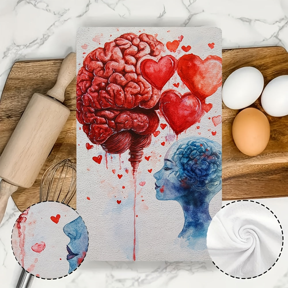 Valentine's Kitchen Towels Set of 2 Ultra Soft Absorbent Dish Hand Towels