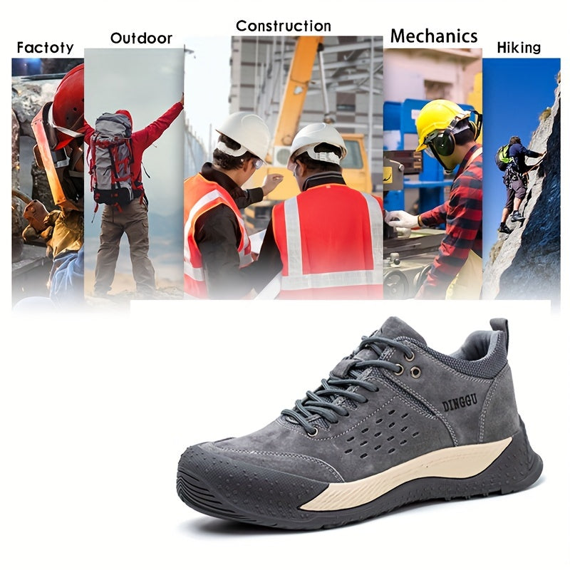 Sanoat xavfsizligi uchun teshilmas tagliklar, sirpanmas, bosilmas va teshilmas xususiyatlarga ega po'lat barmoqli ish botinkalari.