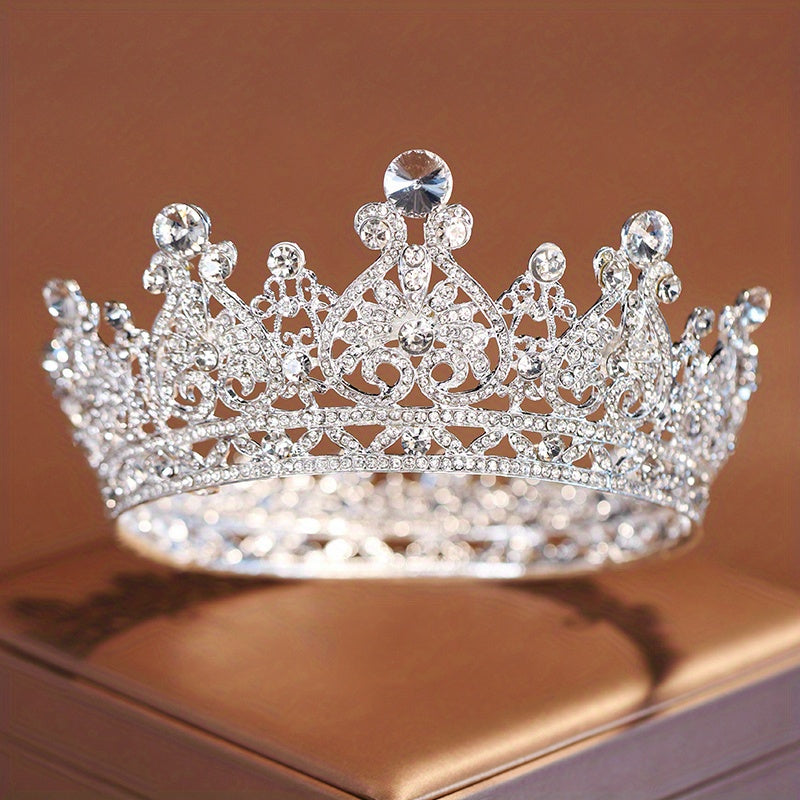 Elegant Crown with Rhinestones for Princess, Queen, Wedding, Party Accessories