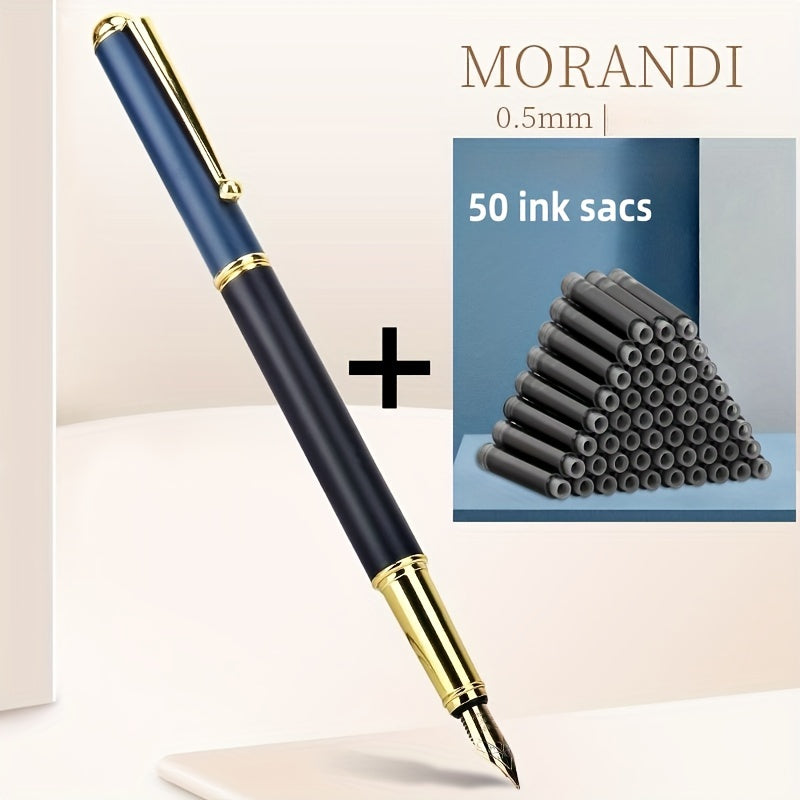 Fountain Pen with 50 Ink Pouches for Calligraphy Office Use Suitable for Students and Adults
