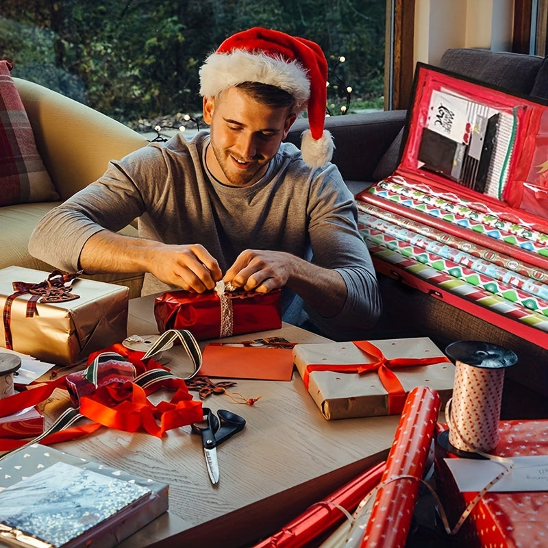 Rojdestvo sovgʻa qutisi uchun elastik bo‘linmalar va cho‘ntaklar bilan tashkil etuvchi sumka