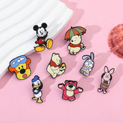9pcs Cartoon Animal Enamel Pins Set Brooches for Clothing Backpack Accessories Gift