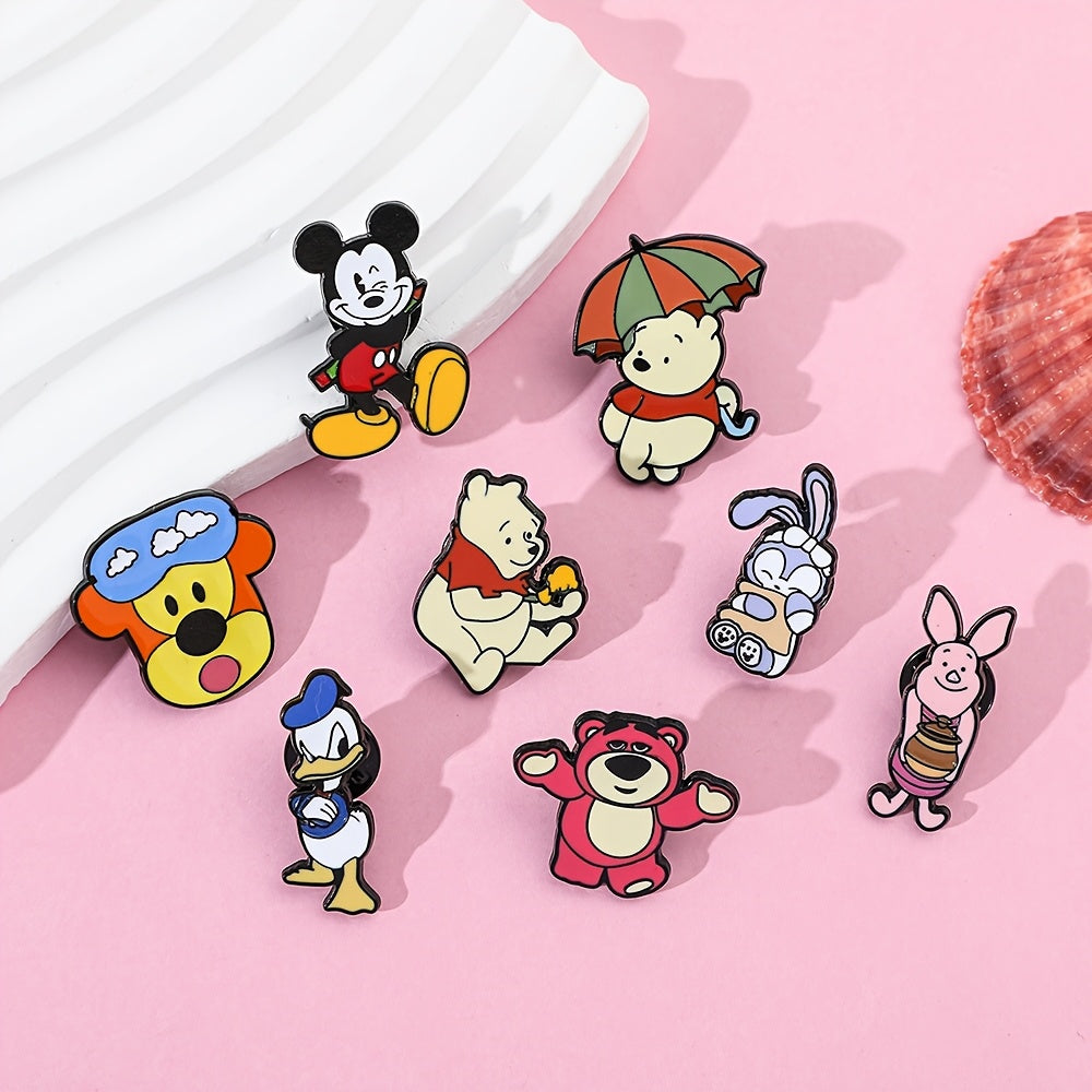 9pcs Cartoon Animal Enamel Pins Set Brooches for Clothing Backpack Accessories Gift