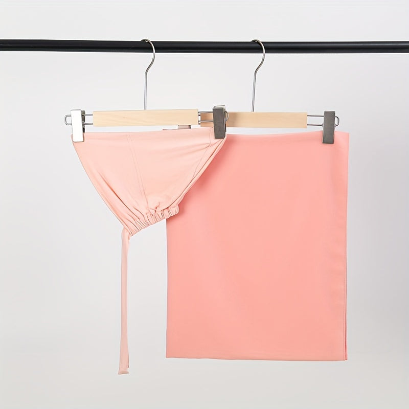 Set of Two Elastic Chiffon Undercap Scarves with Breathable Inner Hijab Cap and Sunscreen Hijab