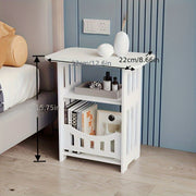 Nordic Style Coffee Table with Storage, Modern Side Table for Living Room Bedroom