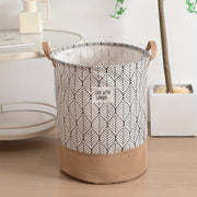 Foldable Linen Storage Basket for Kids Clothes Toys Circular Organizer with Compartments